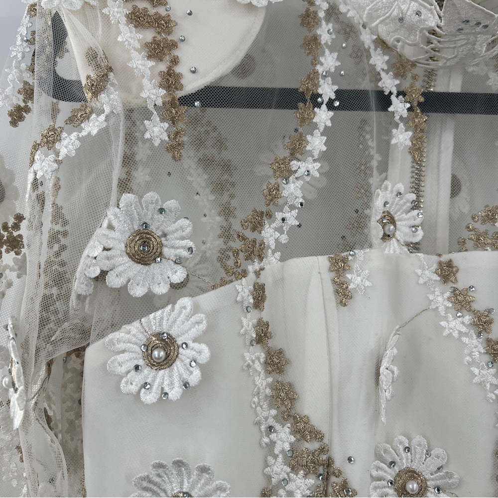 Zhivago NWT Raise Your Hand Embellished Mini Dress in White size 8 - Picture 5 of 10